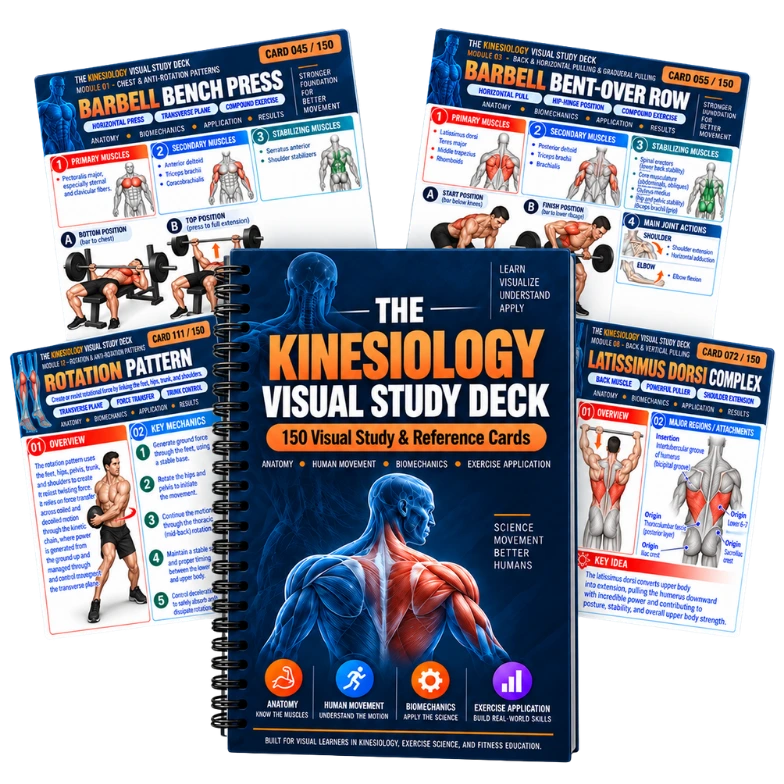 The Kinesiology Visual Study Deck with sample study cards