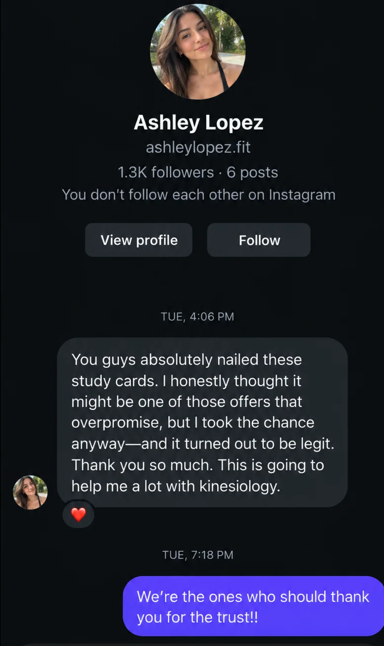 Customer testimonial from Ashley Lopez